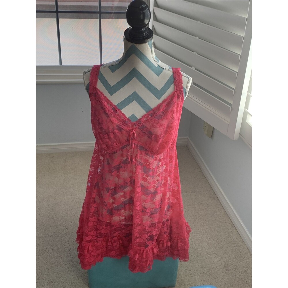 Cacique Pink Bow Babydoll Nightie Plus Size Lingerie 18/20